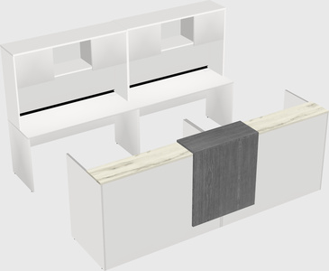 Shared u-shaped reception desks