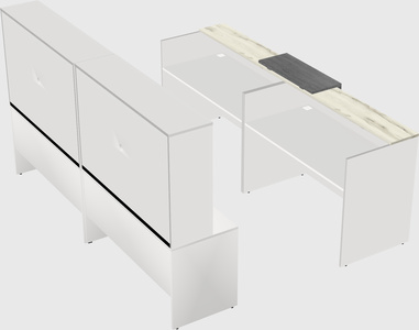 Shared u-shaped reception desks