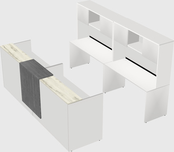 Shared u-shaped reception desks
