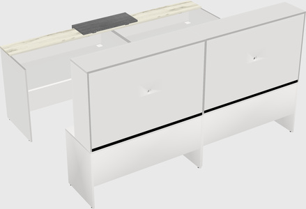 Shared u-shaped reception desks