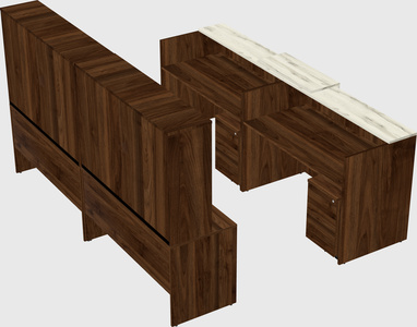 Shared u-shaped reception desks