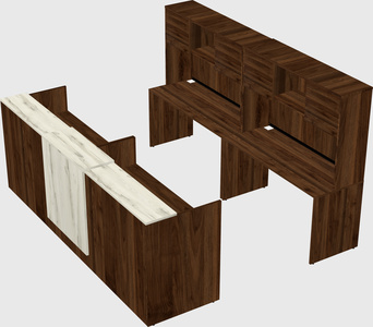 Shared u-shaped reception desks
