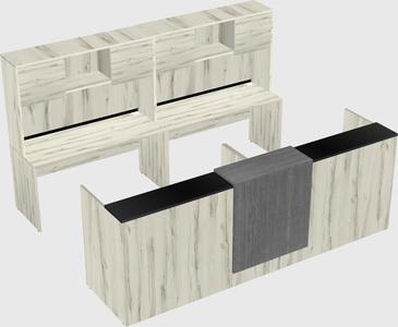 Shared u-shaped reception desks