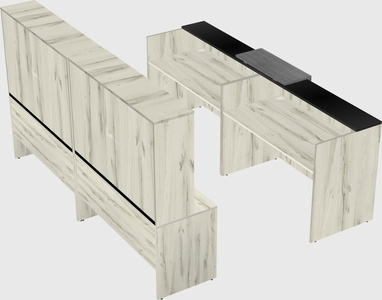 Shared u-shaped reception desks
