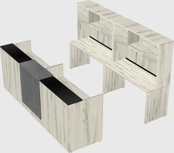 Shared u-shaped reception desks