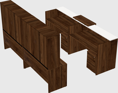 Shared u-shaped reception desks