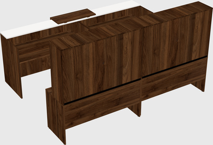 Shared u-shaped reception desks