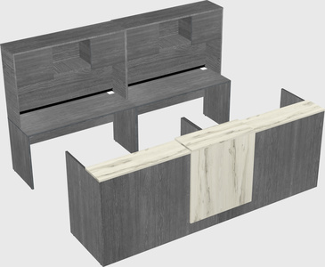 Shared u-shaped reception desks