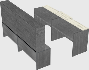 Shared u-shaped reception desks