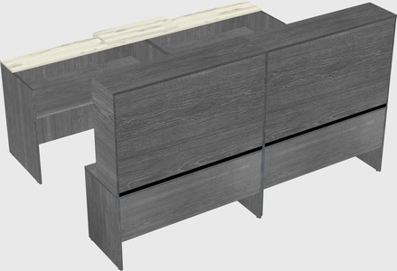 Shared u-shaped reception desks