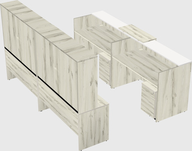 Shared u-shaped reception desks
