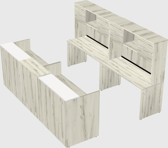 Shared u-shaped reception desks