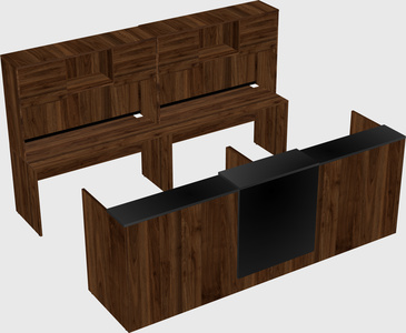 Shared u-shaped reception desks