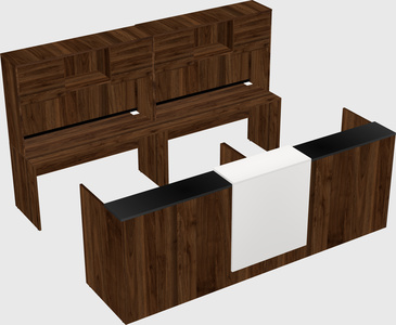 Shared u-shaped reception desks