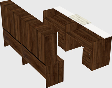 Shared u-shaped reception desks