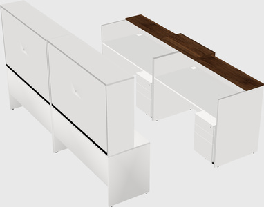Shared u-shaped reception desks