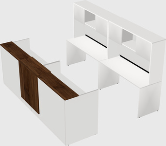 Shared u-shaped reception desks