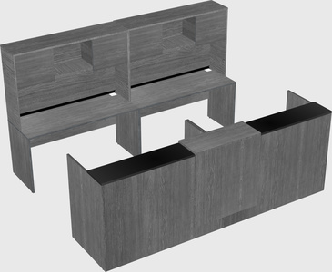 Shared u-shaped reception desks