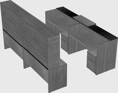 Shared u-shaped reception desks