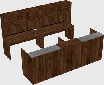 Shared u-shaped reception desks