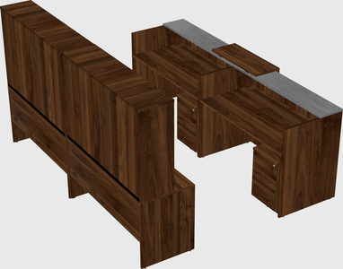 Shared u-shaped reception desks