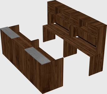 Shared u-shaped reception desks