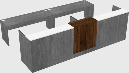 Shared u-shaped reception desks
