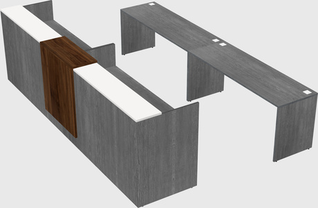 Shared u-shaped reception desks