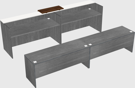 Shared u-shaped reception desks
