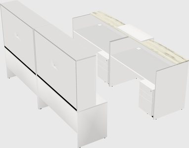 Shared u-shaped reception desks