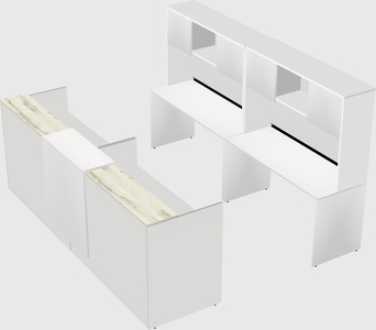 Shared u-shaped reception desks