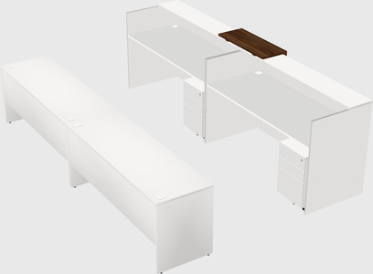 Shared u-shaped reception desks