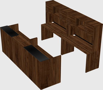 Shared u-shaped reception desks