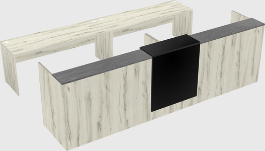 Shared u-shaped reception desks