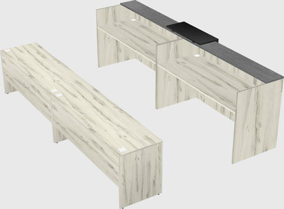 Shared u-shaped reception desks