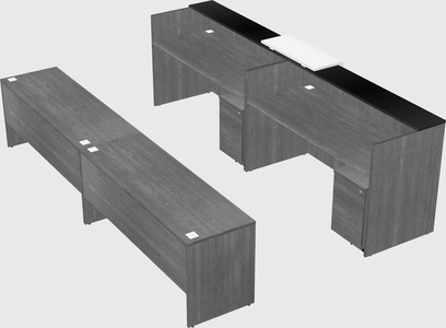 Shared u-shaped reception desks