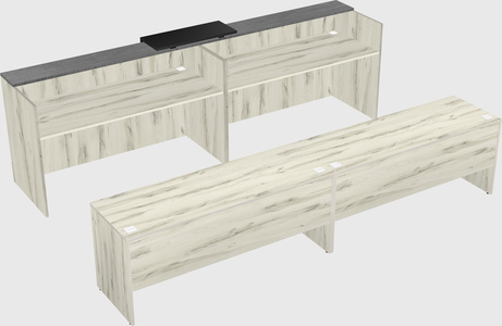 Shared u-shaped reception desks