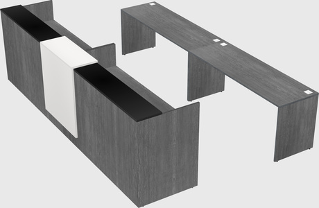 Shared u-shaped reception desks