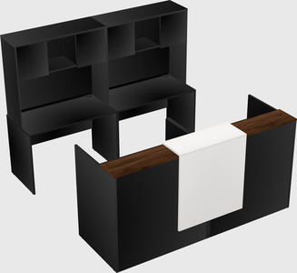 Shared u-shaped reception desks