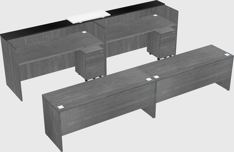 Shared u-shaped reception desks