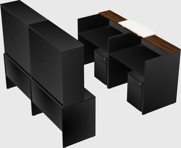 Shared u-shaped reception desks
