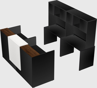 Shared u-shaped reception desks