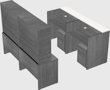 Shared u-shaped reception desks