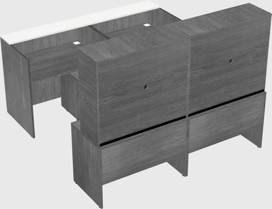 Shared u-shaped reception desks