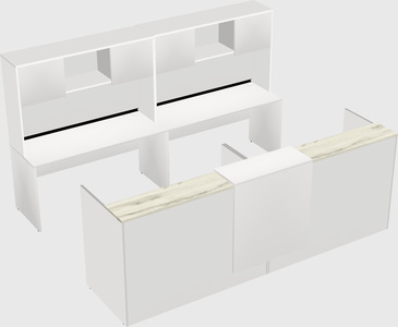 Shared u-shaped reception desks