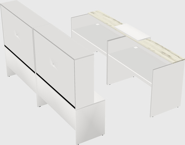Shared u-shaped reception desks