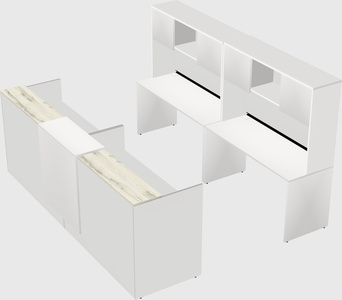 Shared u-shaped reception desks