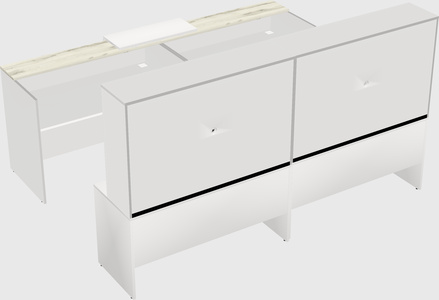 Shared u-shaped reception desks