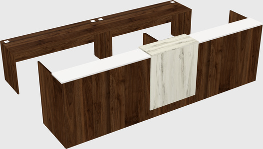 Shared u-shaped reception desks