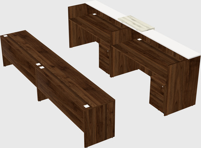Shared u-shaped reception desks